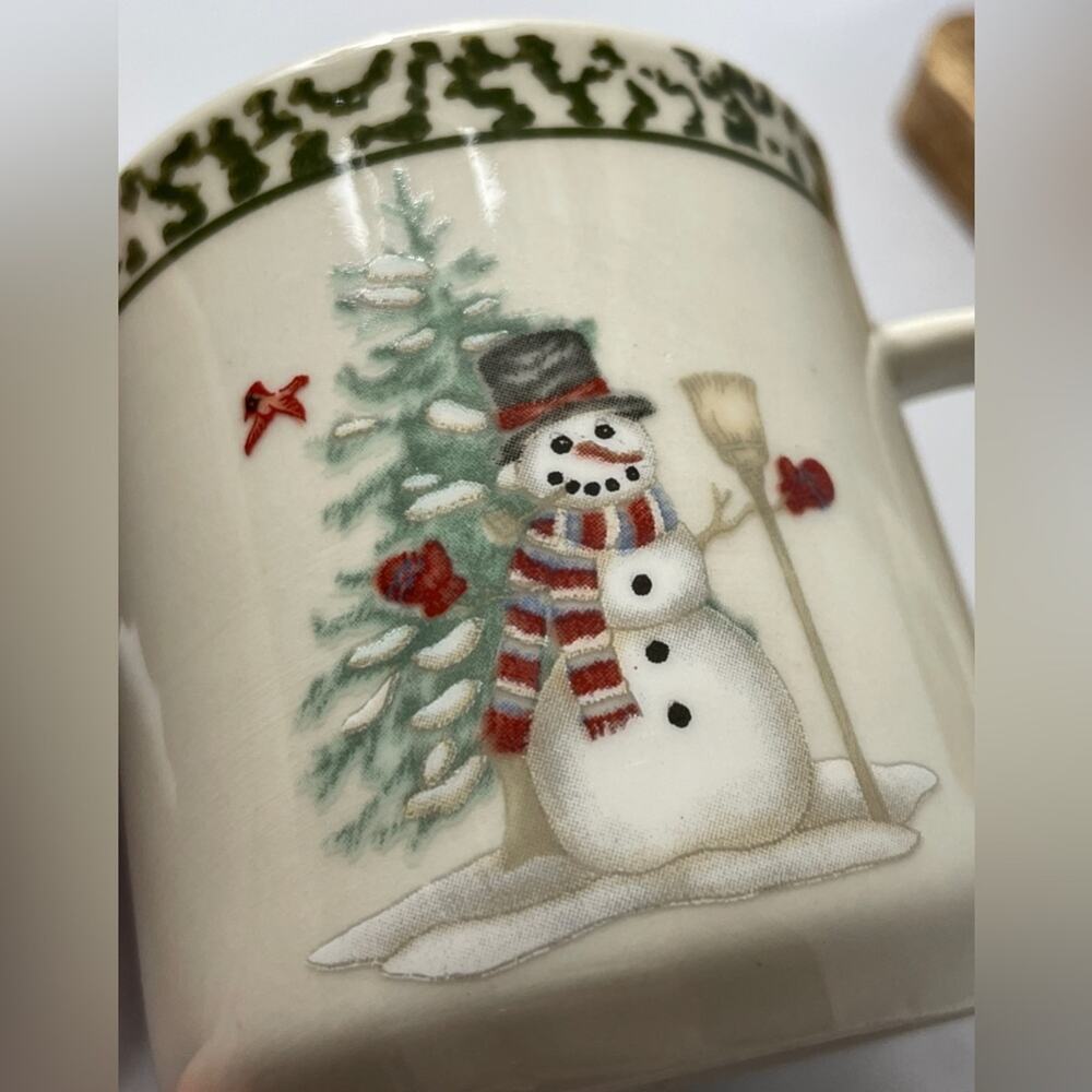 2 Stoneware We Can Build a Snowman Coffee Mugs - Picture 2 of 6